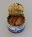 Russian cod liver in an opened can