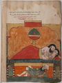 The Cuckold Carpenter Under the Bed of his Wife and her Lover, Folio from a Kalila wa Dimna