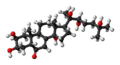 3D ball-and-stick model of 20-Hydroxyecdysone