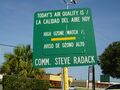 A signboard displaying air quality information in Houston.