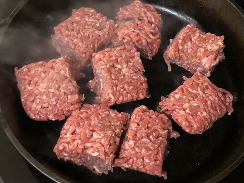 frying Ground beef