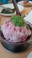 Ais kacang with rose syrup