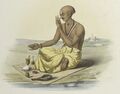 Brahmin practising Recaka in Pranayama