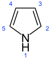 Pyrrole 2D numbered