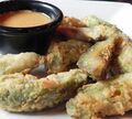 Deep-fried avocado with dipping sauce