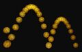 Bouncing ball captured with a stroboscope
