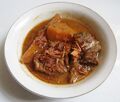 Beef stew with potatoes and sweet soy sauce