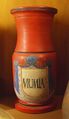 Albarello jar labeled "MUMIA" from the 18th century