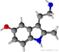 2-Methyl-5-hydroxytryptamine molecular model