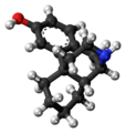 Ball-and-stick model of 3-Hydroxymorphinan