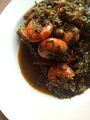 Close-up of Afang soup