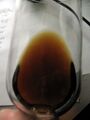 Aged white wine with a brown color