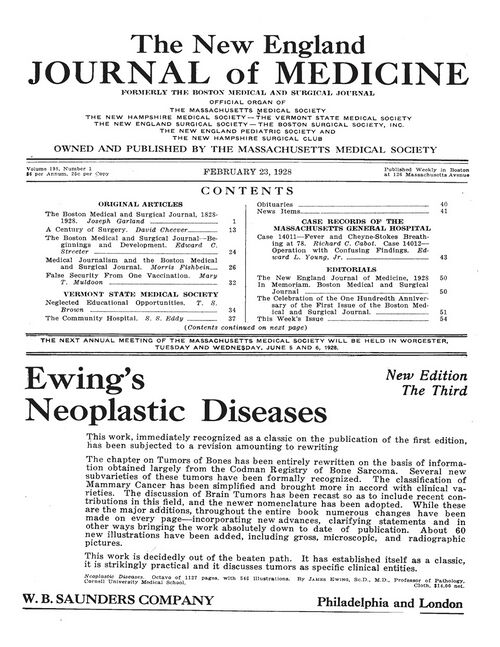 NEJM (cover) – 23 February 1928.jpg