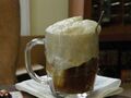 A beer float with ice cream
