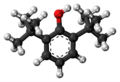 3D ball-and-stick model of 2,6-Di-tert-butylphenol