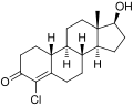 Diagram of Norclostebol structure