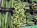 Cucumbers, a refreshing vegetable often used in salads.