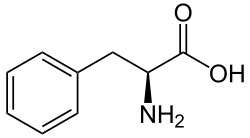 Chemical structure of phenylalanine