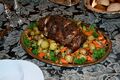 Boston butt roast on a platter