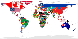 Flag map of the world