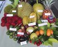 Tropical fruit with labels