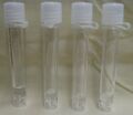 Vials of human cerebrospinal fluid
