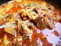 A bowl of Yukgaejang, a spicy Korean soup.
