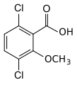 Chemical structure of Dicamba