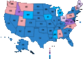 Map showing alcohol control states in the United States