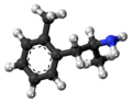 2-Methylamphetamine ball-and-stick model