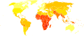 Infectious and parasitic diseases world map - DALY - WHO 2004