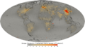 Nitrogen dioxide troposphere column from Aura OMI