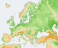 Europe topography map