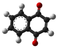 3D ball-and-stick model of 1,4-Naphthoquinone