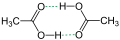Hydrogen bonding in acetic acid.
