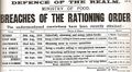 'Breaches of the Rationing Order' poster