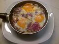 Pastirma with eggs