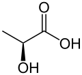 Skeletal structure of lactic acid