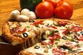 Supreme pizza with various toppings