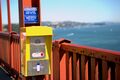 Suicide prevention sign on the Golden Gate Bridge