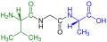 Tripeptide Val-Gly-Ala structural formula