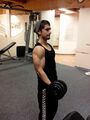 Man with well-defined arm muscles