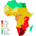 HIV prevalence in Africa