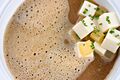 Apple Cheddar Soup with Kimchee and Tofu