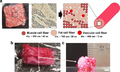 Assembly of fibrous muscle, fat, and vascular tissues to cultured steak