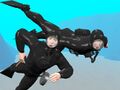 2 frogmen with SCBA 1950s-type rebreathers