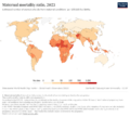 Maternal mortality ratio per 100,000 live births