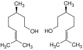 Structural formula of Citronellol enantiomers