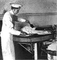 Salting butter at Briarcliff Farms