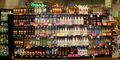 Rum display in liquor store